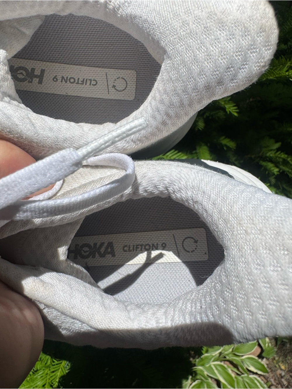 Hoka Women's All-White Road Running CLIFTON 9 Sneakers - Picture 8 of 13